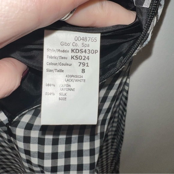Michael Kors Collection Silk Black White Gingham Sleeveless Midi Dress - Picture 10 of 10
